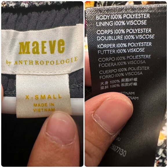 Anthropologie Omya Fall Flora Maxi Dress XS Back Orange Smocked Waist Scoop Neck - Picture 8 of 16